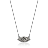 Colar Pétala - Drusa Platina — Ouro 18K | Aimer Joias | semijoia feminina pedra natural