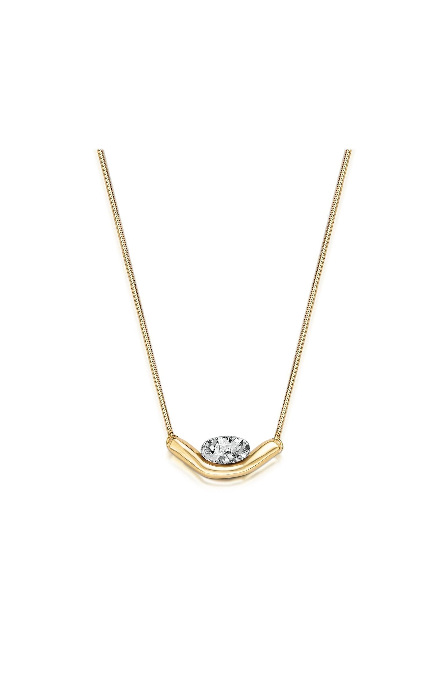 Colar Sentir com Drusa Platina em Banho de Ouro 18K para iluminar, energizar e adicionar um toque de sofisticação ao seu dia.