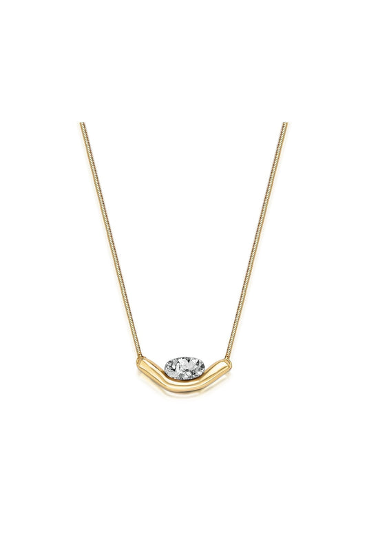 Colar Sentir com Drusa Platina em Banho de Ouro 18K para iluminar, energizar e adicionar um toque de sofisticação ao seu dia.