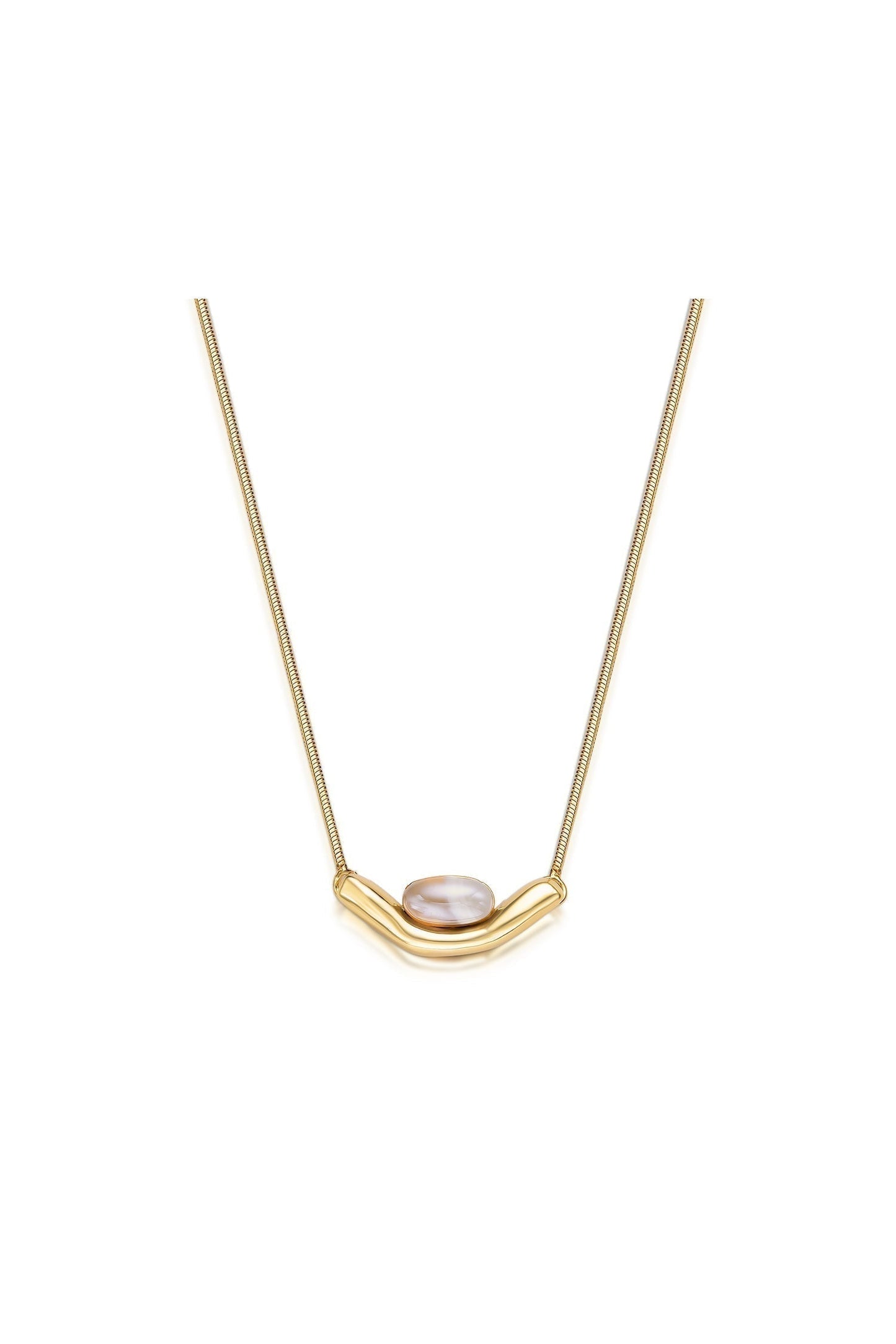 Colar Sentir com Ágata Cinza Listrada em Banho de Ouro 18K para atrair harmonia, proteção e clareza para a sua jornada.