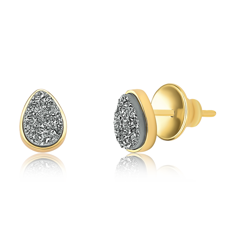 Brinco Gota - Drusa Titânio (Médio)