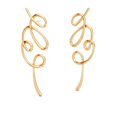 Brinco Rabiscos - Banho Ouro 18k — ângulo 1