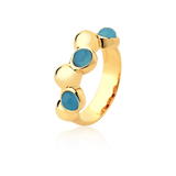 Aliança Ball - Ágata Azul Céu — Ouro 18K | Aimer Joias | semijoia feminina pedra natural