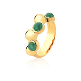 Aliança Ball - Ágata Verde — Ouro 18K | Aimer Joias | semijoia feminina pedra natural