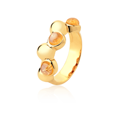 Aliança Ball - Citrino — Ouro 18K | Aimer Joias | semijoia feminina pedra natural