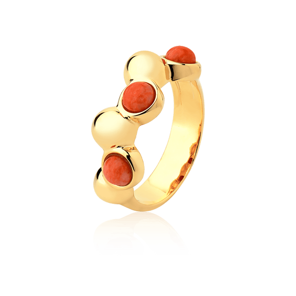 Aliança Ball - Feldspato Laranja — Ouro 18K | Aimer Joias | semijoia feminina pedra natural
