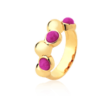 Aliança Ball - Feldspato Rosa Pink — Ouro 18K | Aimer Joias | semijoia feminina pedra natural