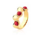 Aliança Ball - Feldspato Vermelho — Ouro 18K | Aimer Joias | semijoia feminina pedra natural