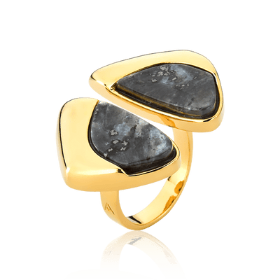Anel Ailes Labradorita — Banho Ouro 18k | Aimer Joias — ângulo 1