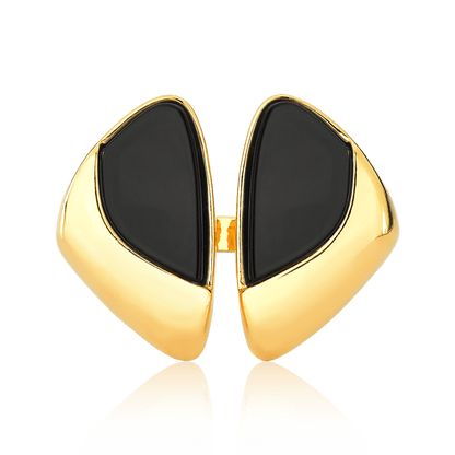 Anel Ailes - Obsidiana Negra Chapa Semijoias de luxo e design exclusivo