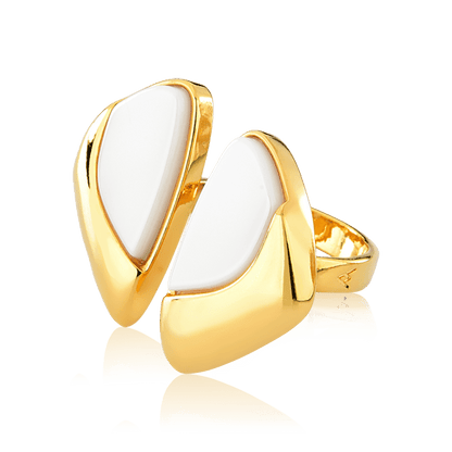Anel Ailes - Porcelana Branca Semijoias de luxo e design exclusivo
