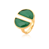 Anel Arco - Ágata Verde Semijoias de luxo e design exclusivo