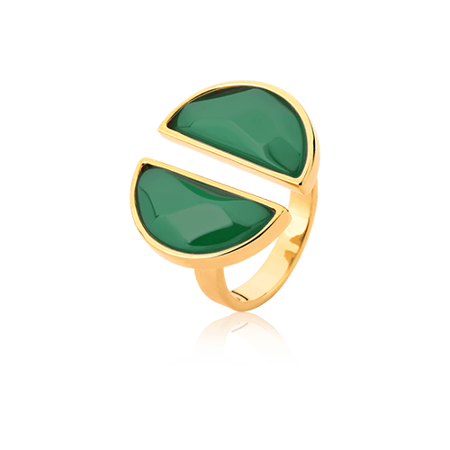 Anel Arco - Ágata Verde