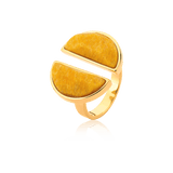 Anel Arco - Feldspato Amarelo Semijoias de luxo e design exclusivo