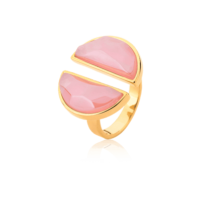 Anel Arco - Quartzo Rosa — ângulo 1