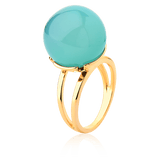 Anel Ball - Ágata Azul Céu Semijoias de luxo e design exclusivo