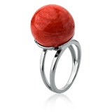 O Anel Ball com Feldspato Laranja em Banho de Ródio Negro é uma joia statement. O tom quente e vibrante do Feldspato Laranja, em lapidação cabochão, é lindamente contrastado pelo brilho escuro e moderno do Ródio Negro, criando uma peça de impacto visual com elegância e sofisticação.