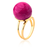 Anel Ball - Feldspato Rosa Pink Semijoias de luxo e design exclusivo