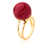 Anel Ball - Feldspato Vermelho Semijoias de luxo e design exclusivo