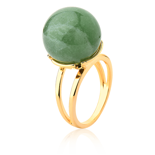 Anel Ball - Quartzo Verde Semijoias de luxo e design exclusivo