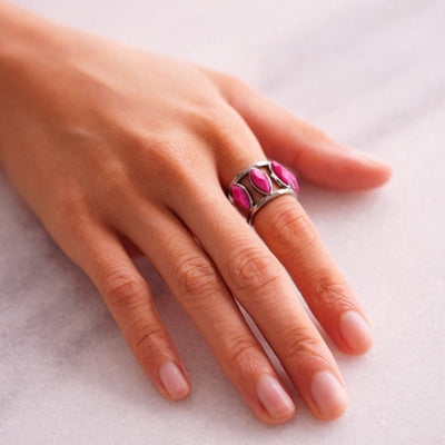 Anel Bem Me Quer - Feldspato Rosa Pink — ângulo 2