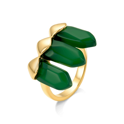 Anel Bruma -  Ágata Verde — ângulo 1