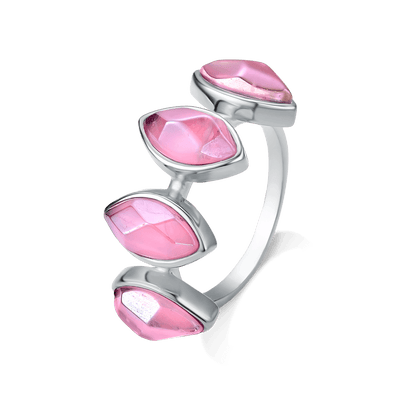 Anel Dália - Quartzo Rosa — ângulo 1