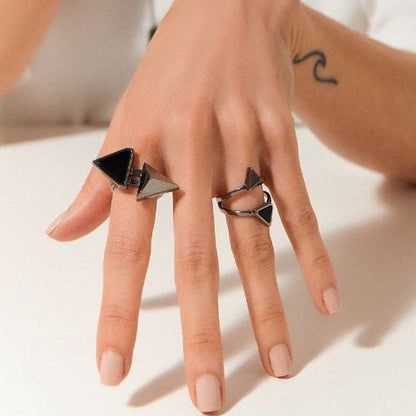 Anel Dýo - Obsidiana Negra Semijoias de luxo e design exclusivo