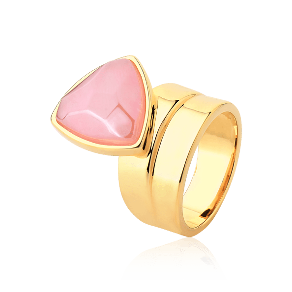 Anel Equilíbrio - Quartzo Rosa Semijoias de luxo e design exclusivo