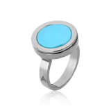 Anel Eterno - Ágata Azul Céu Semijoias de luxo e design exclusivo