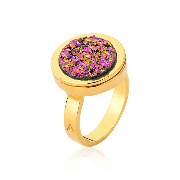 Anel Eterno - Drusa Multicolorida Semijoias de luxo e design exclusivo
