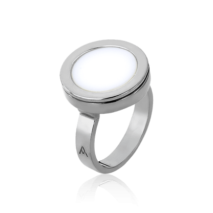 Anel Eterno - Porcelana Branca Semijoias de luxo e design exclusivo