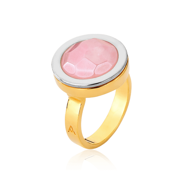 Anel Eterno - Quartzo Rosa Semijoias de luxo e design exclusivo