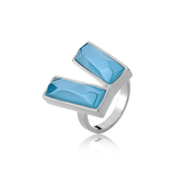 Anel Harmonie - Ágata Azul Céu Semijoias de luxo e design exclusivo