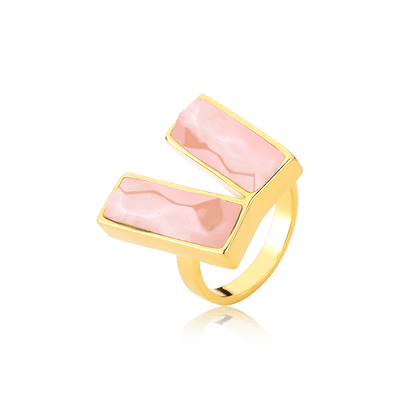 Anel Harmonie - Quartzo Rosa — ângulo 1