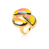 Anel Impacto - Cristal Multicolorido Semijoias de luxo e design exclusivo