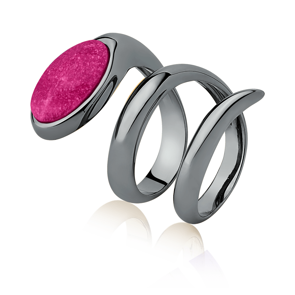 Anel Noha - Feldspato Rosa Pink Semijoias de luxo e design exclusivo