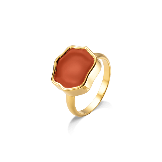 Anel Sita - Ágata Vermelha Semijoias de luxo e design exclusivo