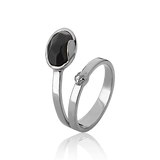 Anel Solo - Obsidiana Negra Semijoias de luxo e design exclusivo