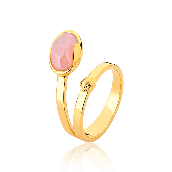 Anel Solo - Quartzo Rosa Semijoias de luxo e design exclusivo
