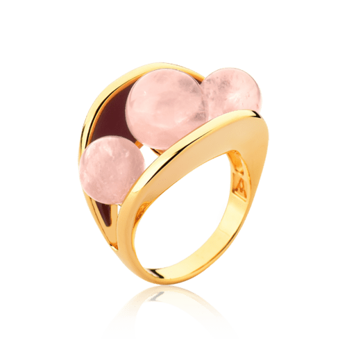 Anel Sublime - Esmaltado Vinho/Quartzo Rosa