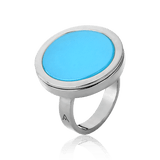 Anel Único - Ágata Azul Céu Semijoias de luxo e design exclusivo