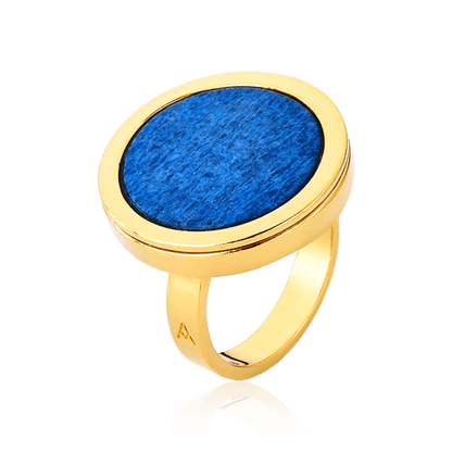 Anel Único - Feldspato Azul Anil Semijoias de luxo e design exclusivo