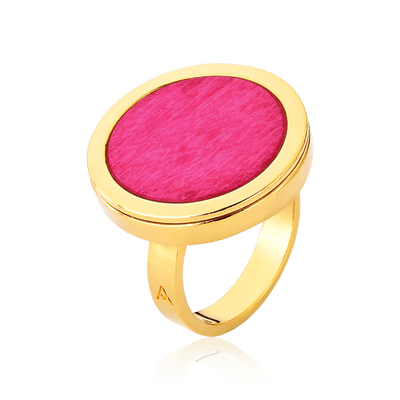 Anel Único - Feldspato Rosa Pink — ângulo 1