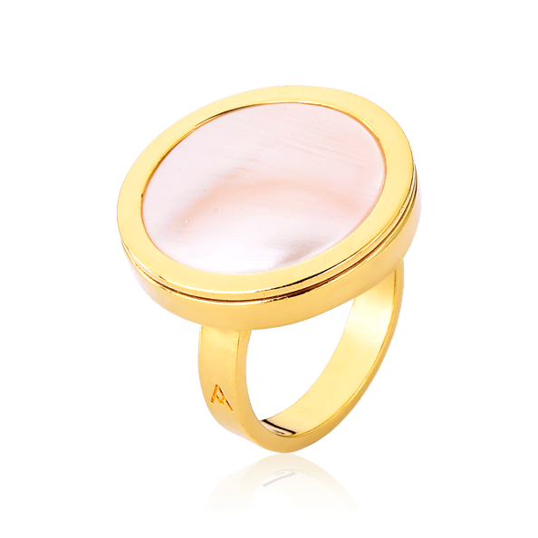 Anel Único - Madrepérola Rosa Semijoias de luxo e design exclusivo