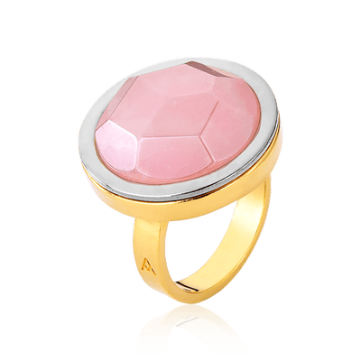 Anel Único - Quartzo Rosa — ângulo 1