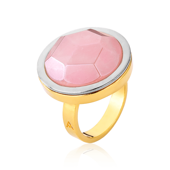 Anel Único - Quartzo Rosa Semijoias de luxo e design exclusivo