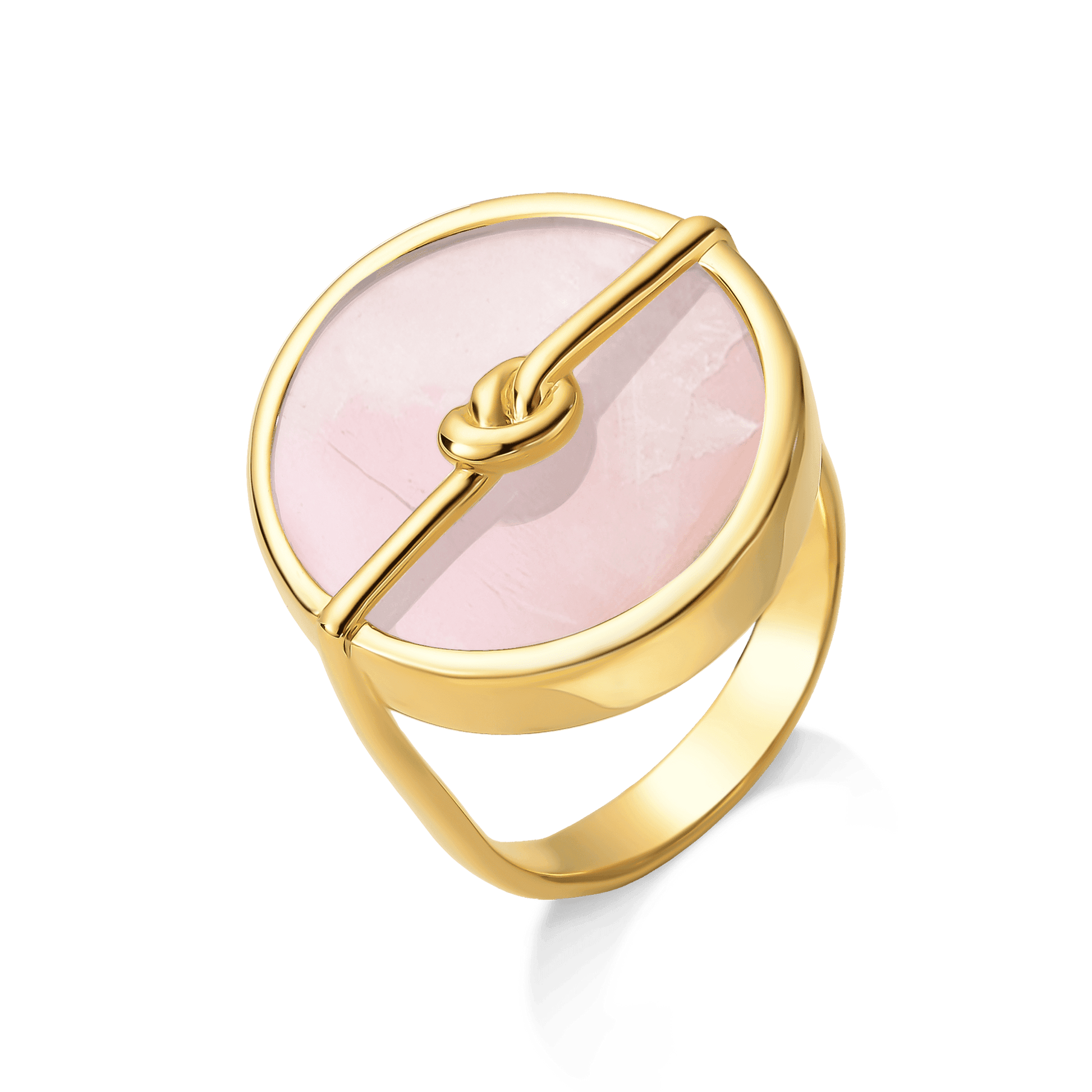 Anel Vínculo - Quartzo Rosa Semijoias de luxo e design exclusivo