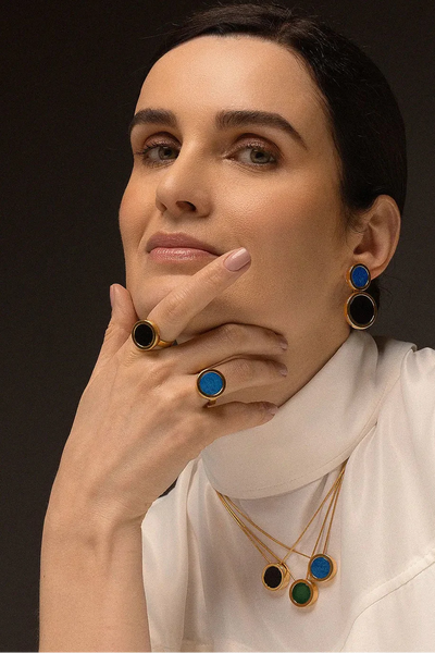 Anel Eterno - Feldspato Azul Anil — ângulo 3