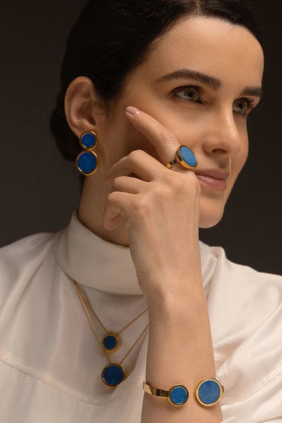 Anel Único - Feldspato Azul Anil — ângulo 3